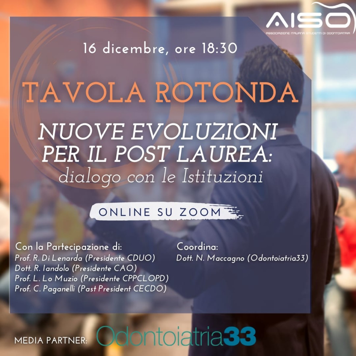 Tavola Rotonda online su Nuove evoluzioni per il post laurea: dialogo con le Istituzioni | 16 dicembre | ore 18.30 